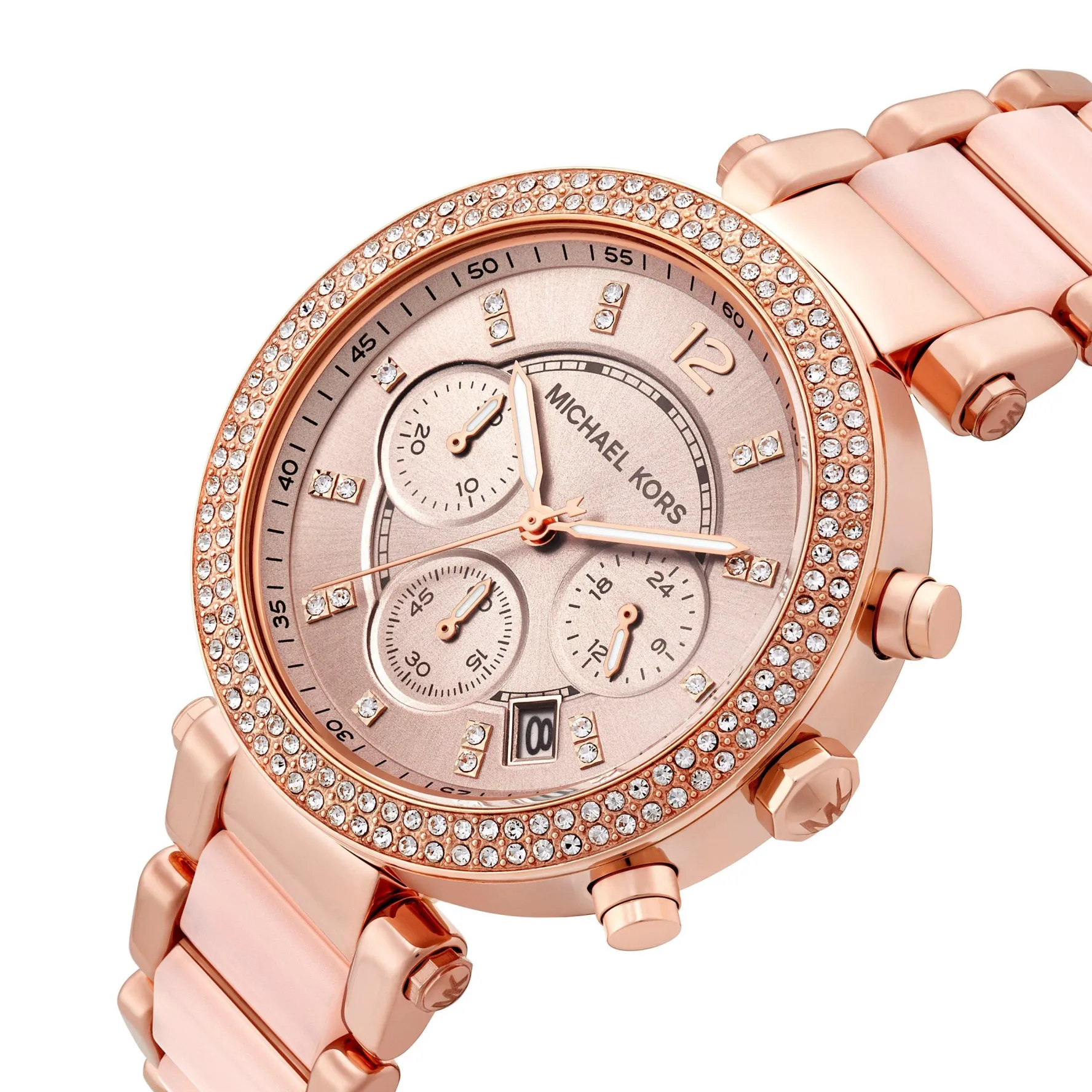 Michael Kors Parker 39mm Rose Gold Tone Chronograph Ladies Watch