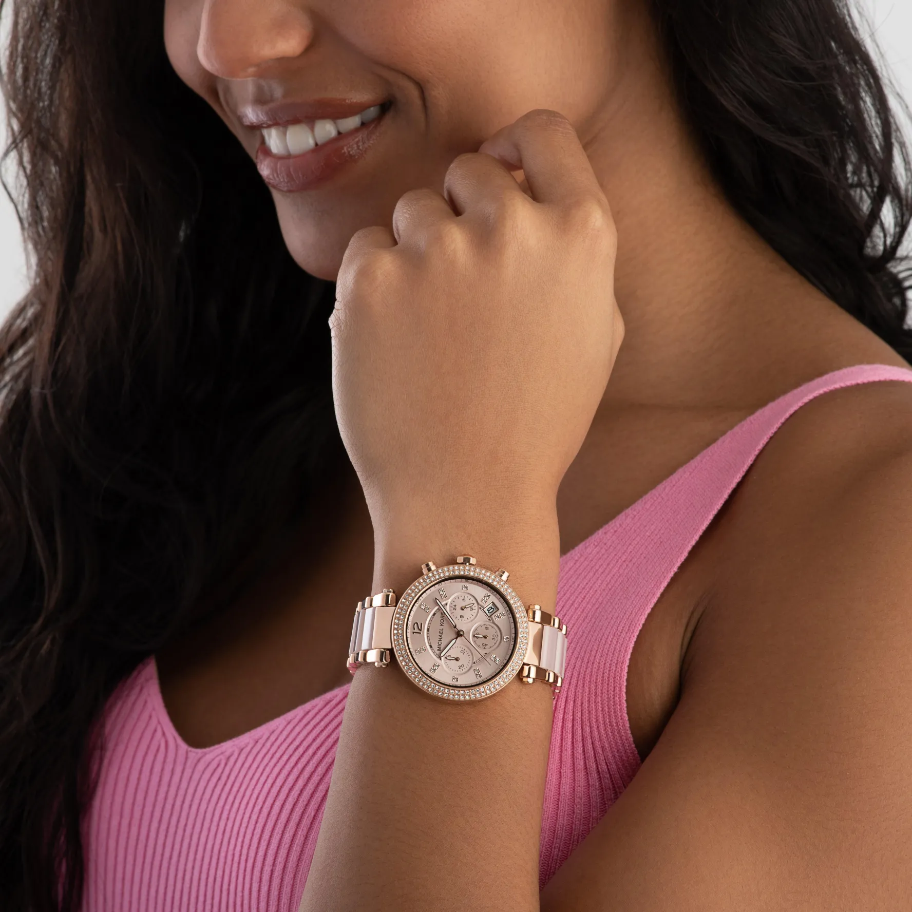 Michael Kors Parker 39mm Rose Gold Tone Chronograph Ladies Watch