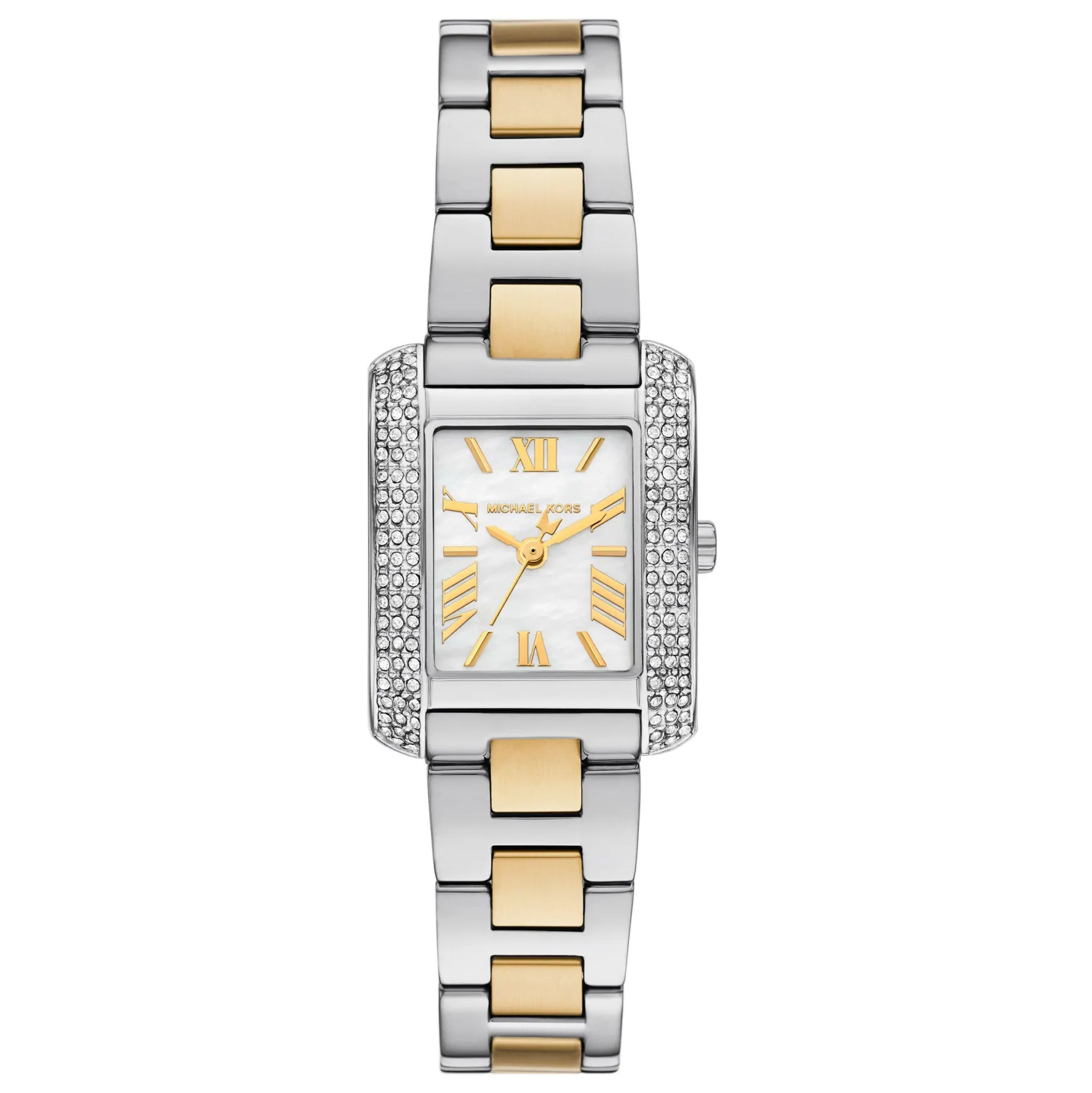 Michael Kors Petite Emery 25mm Stainless Steel and Yellow Gold Tone Crystal Ladies Watch