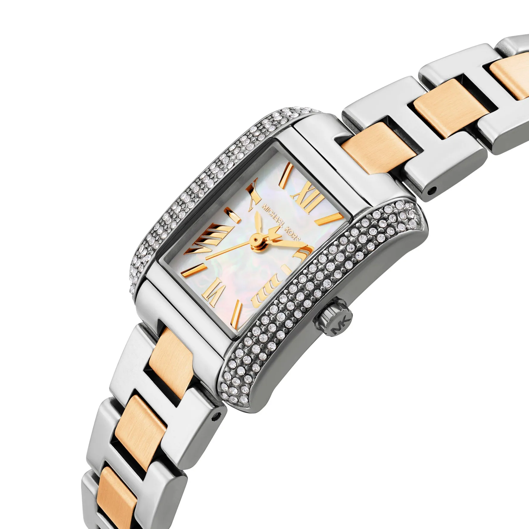 Michael Kors Petite Emery 25mm Stainless Steel and Yellow Gold Tone Crystal Ladies Watch