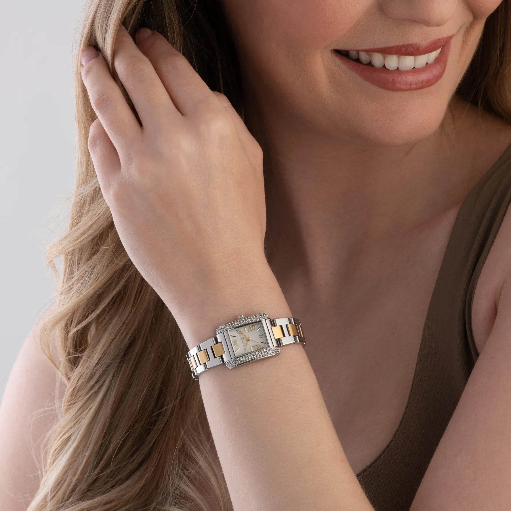 Michael Kors Petite Emery 25mm Stainless Steel and Yellow Gold Tone Crystal Ladies Watch