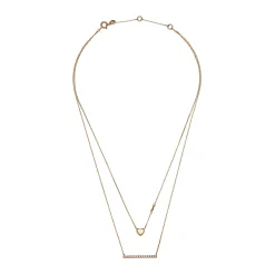 Michael Kors Rose Gold Tone Cubic Zirconia Heart Necklace
