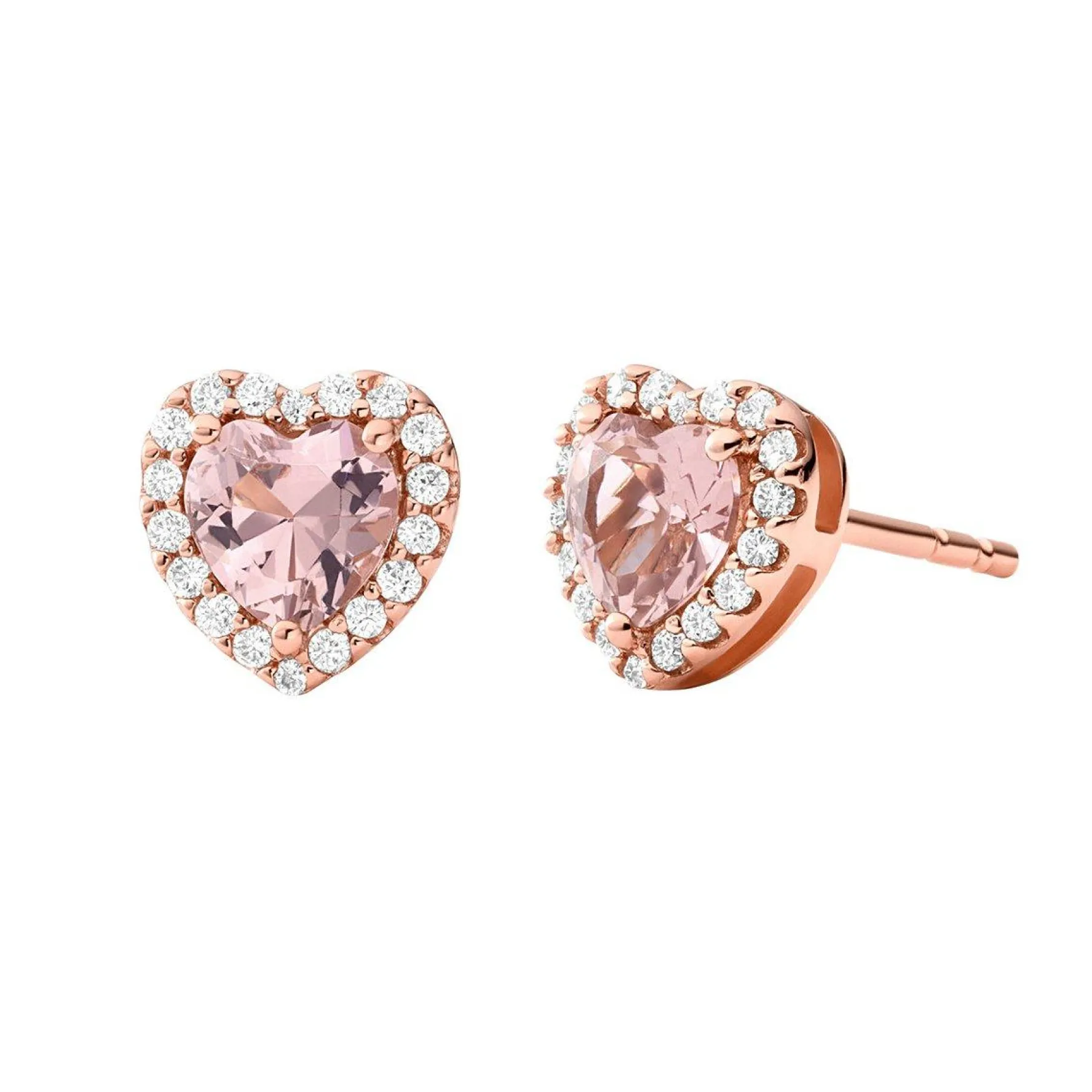 Michael Kors Rose Gold Tone Heart Stud Earrings