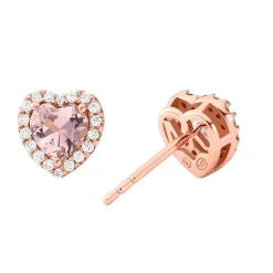 Michael Kors Rose Gold Tone Heart Stud Earrings