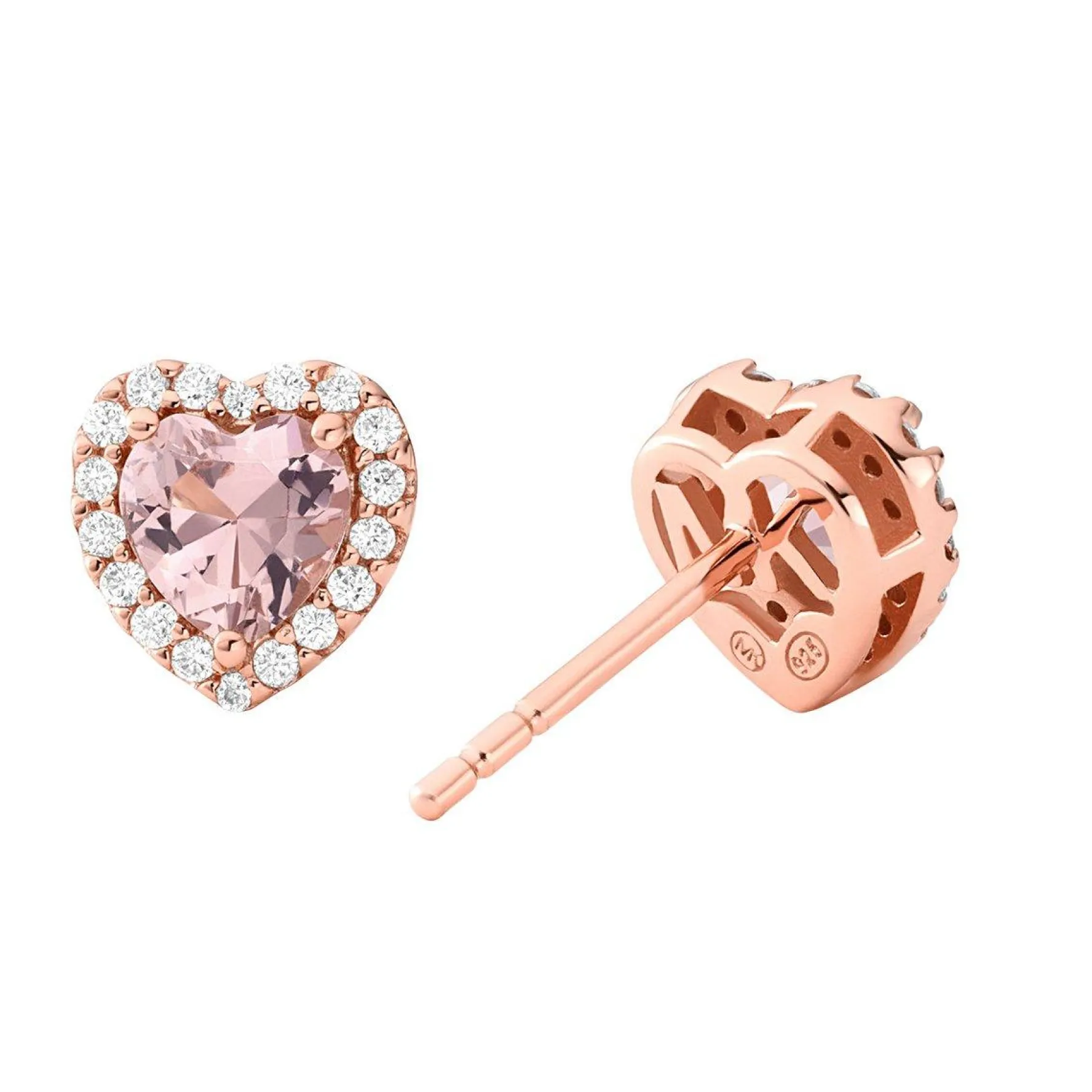 Michael Kors Rose Gold Tone Heart Stud Earrings