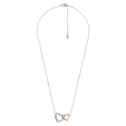 Michael Kors Silver and Rose Tone Cubic Zirconia Heart Necklace