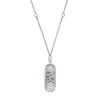 Michael Kors Silver Cubic Zirconia Dog Tag Necklace