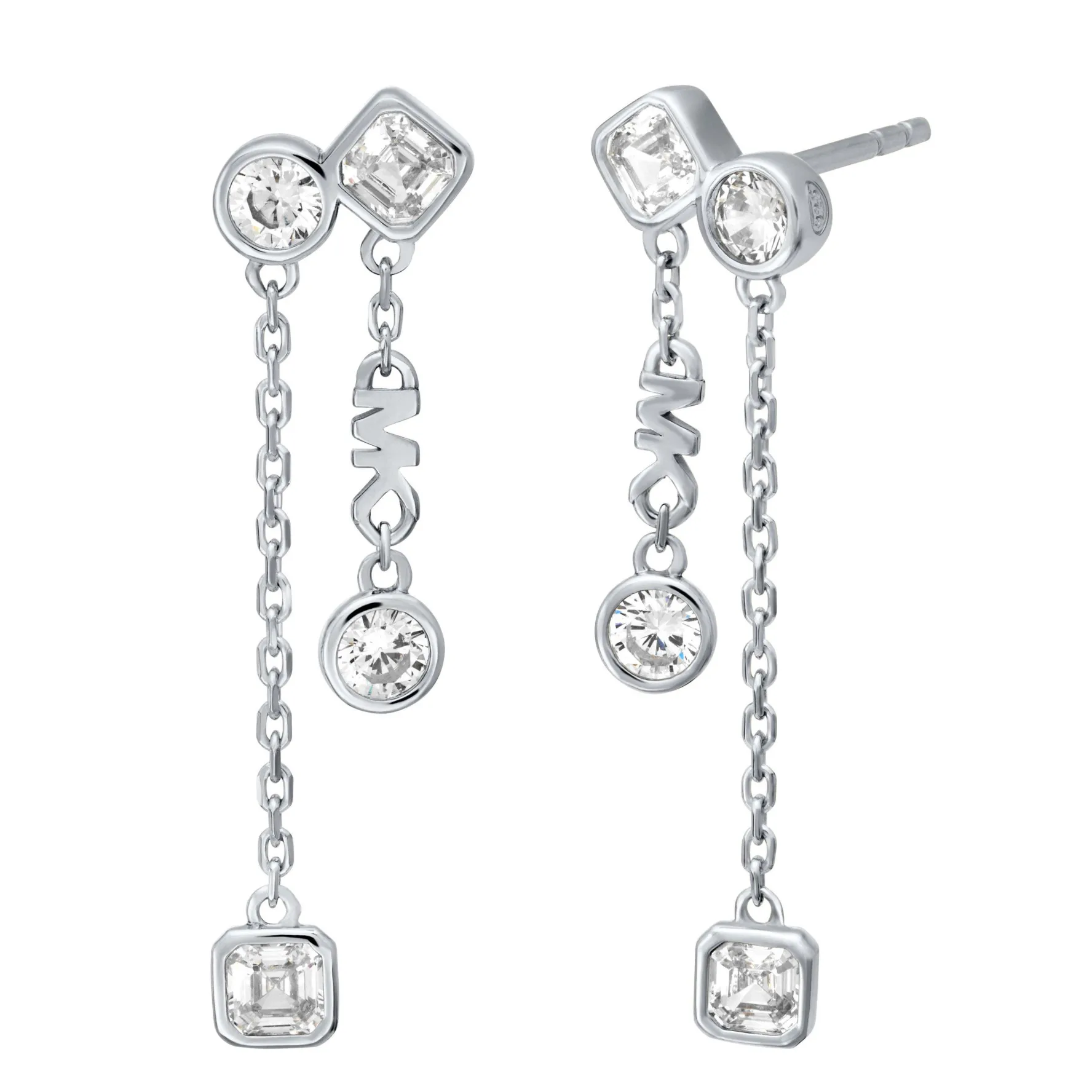 Michael Kors Silver Cubic Zirconia Ladies Drop Earrings