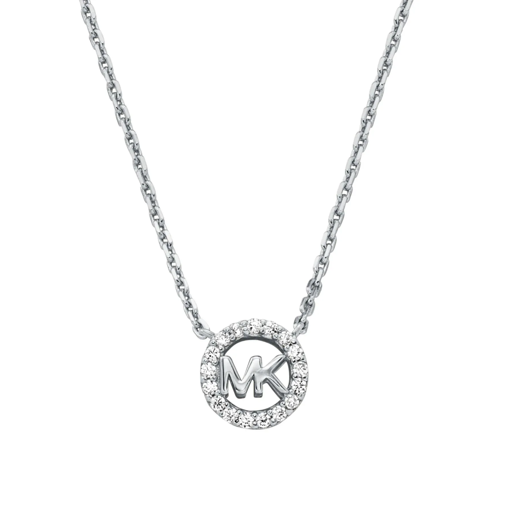 Michael Kors Silver Cubic Zirconia Necklace