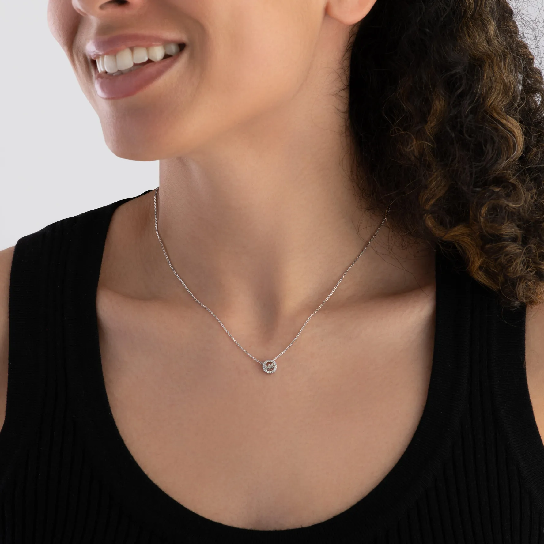 Michael Kors Silver Cubic Zirconia Necklace