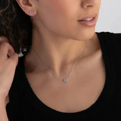 Michael Kors Silver Cubic Zirconia Necklace