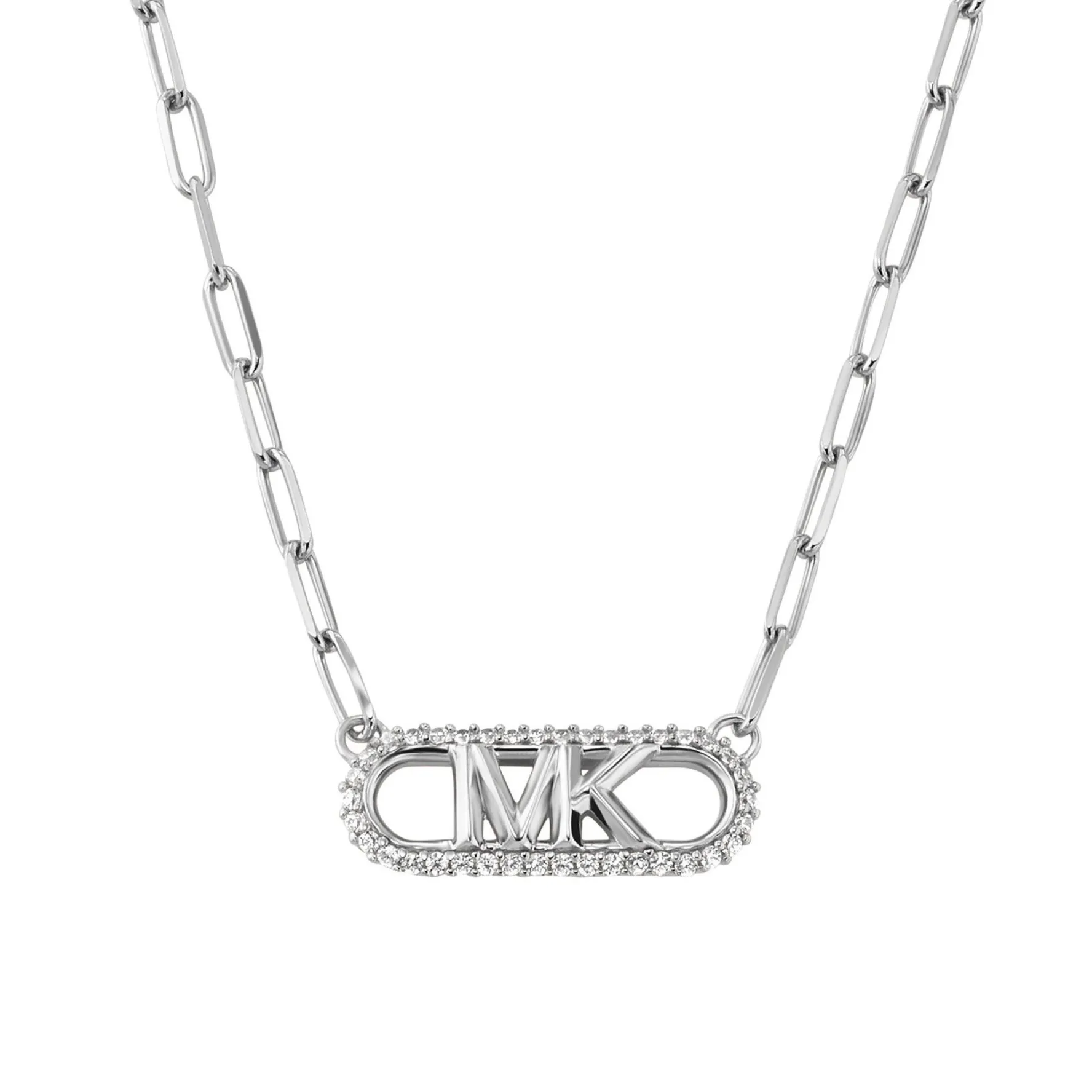 Michael Kors Silver Cubic Zirconia Necklace