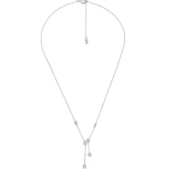 Michael Kors Silver Cubic Zirconia Drop Necklace