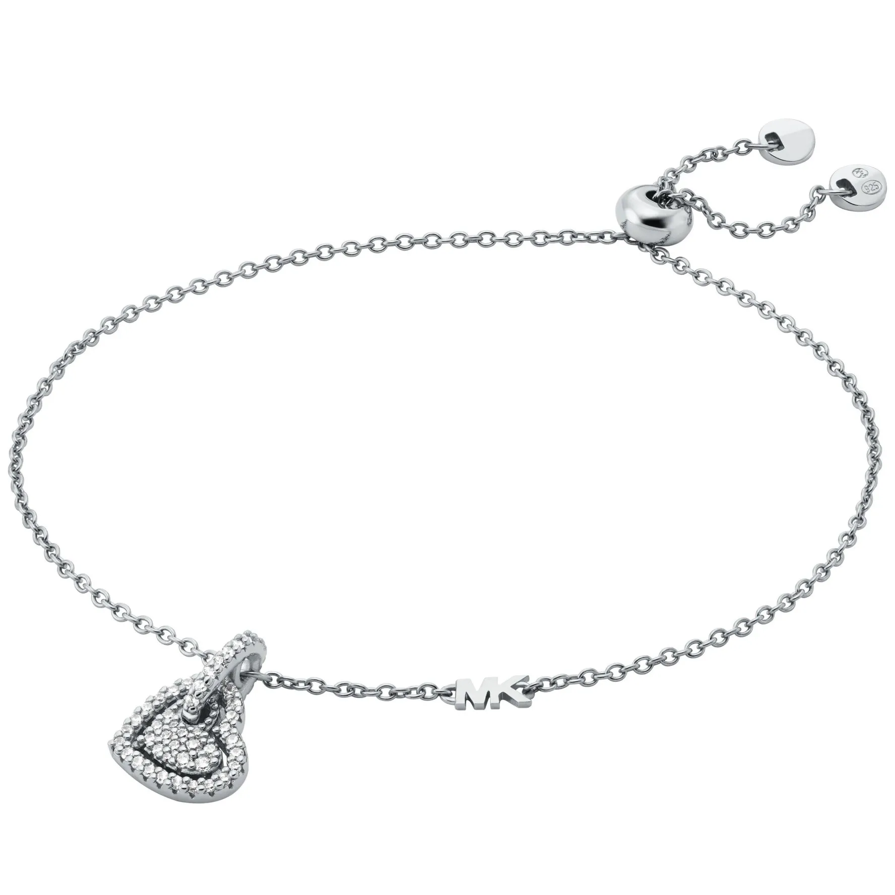 Michael Kors Silver Pave Heart Bracelet