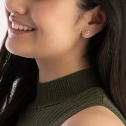 Michael Kors Yellow Gold Plated Cubic Zirconia Stud Earrings