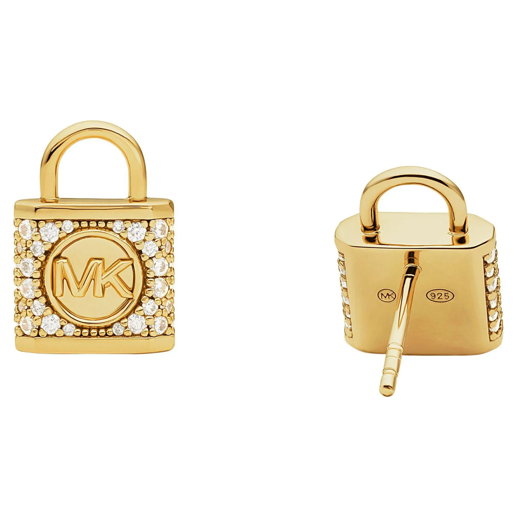 Michael Kors Yellow Gold Plated Cubic Zirconia Stud Earrings