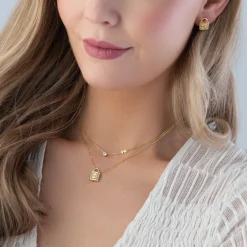 Michael Kors Yellow Gold Plated Cubic Zirconia Stud Earrings