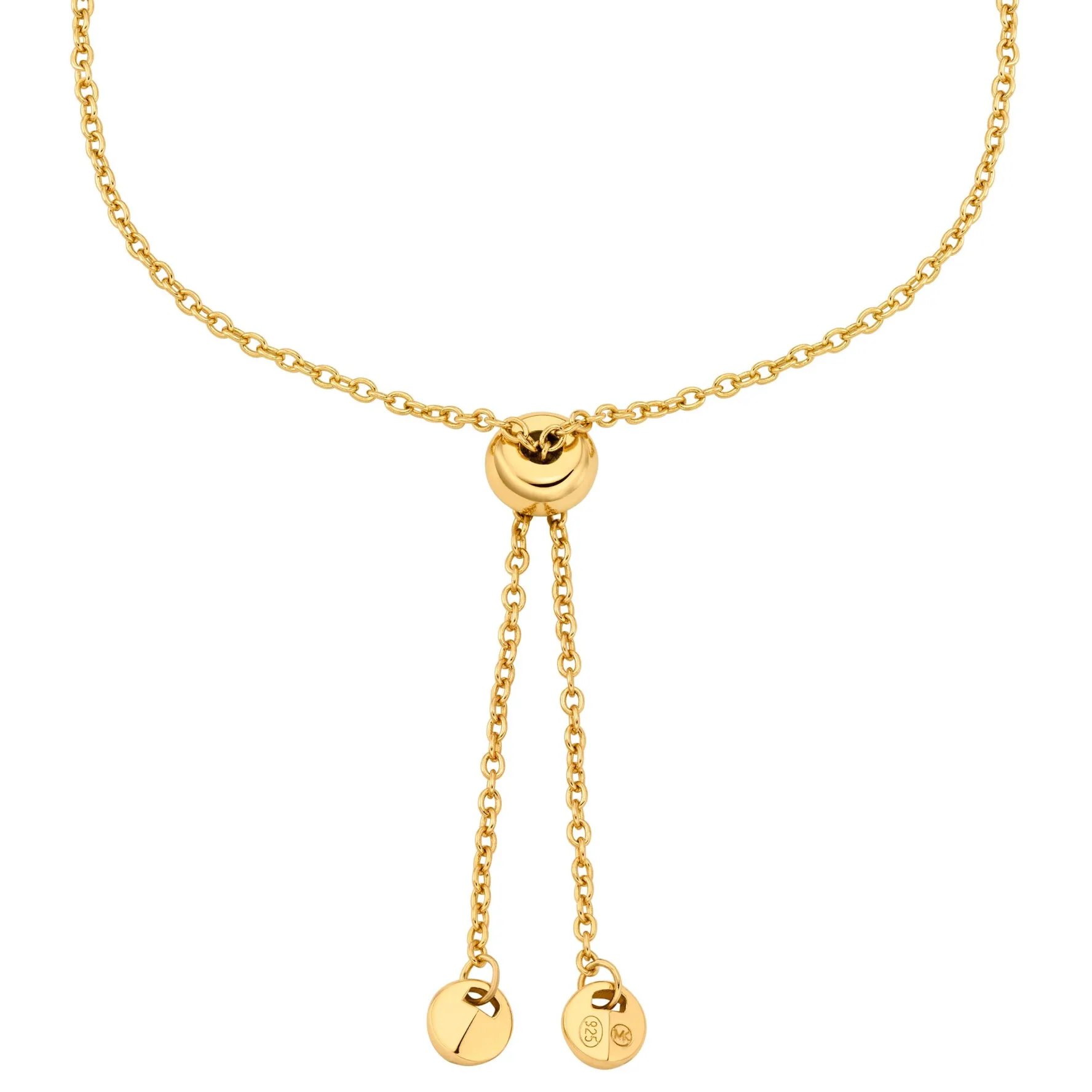Michael Kors Yellow Gold Plated Cubic Zirconia Slider Bracelet