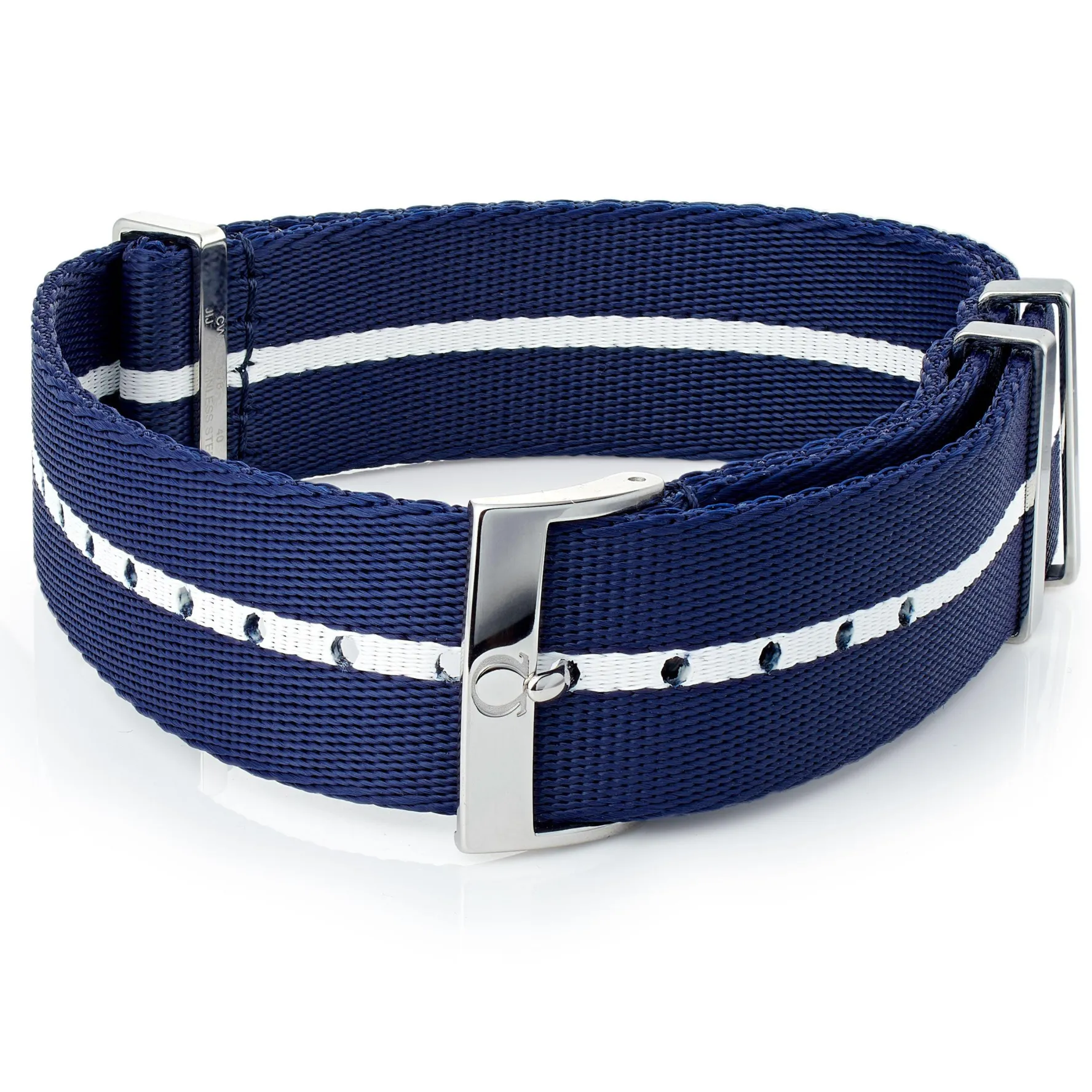 OMEGA Blue and White Nato Strap