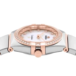 OMEGA Constellation 28mm Stainless Steel and 18K Sedna Gold Diamond Ladies Watch