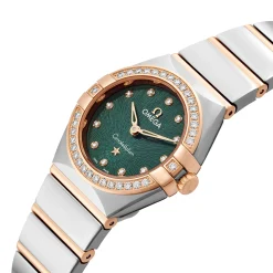 OMEGA Constellation 25mm Stainless Steel and Moonshine Gold Diamond Ladies Watch