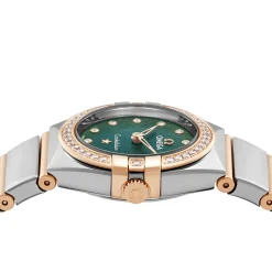OMEGA Constellation 25mm Stainless Steel and Moonshine Gold Diamond Ladies Watch