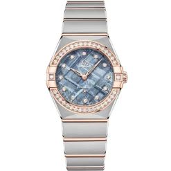 OMEGA Constellation 28mm Stainless Steel and 18K Sedna Gold Diamond Ladies Watch