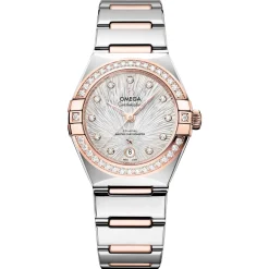 OMEGA Constellation 29mm Stainless Steel and 18K Sedna Gold Diamond Ladies Watch
