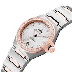 OMEGA Constellation 29mm Stainless Steel and 18K Sedna Gold Diamond Ladies Watch