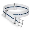 OMEGA Nato Polyamide White and Blue Stripe Watch Strap