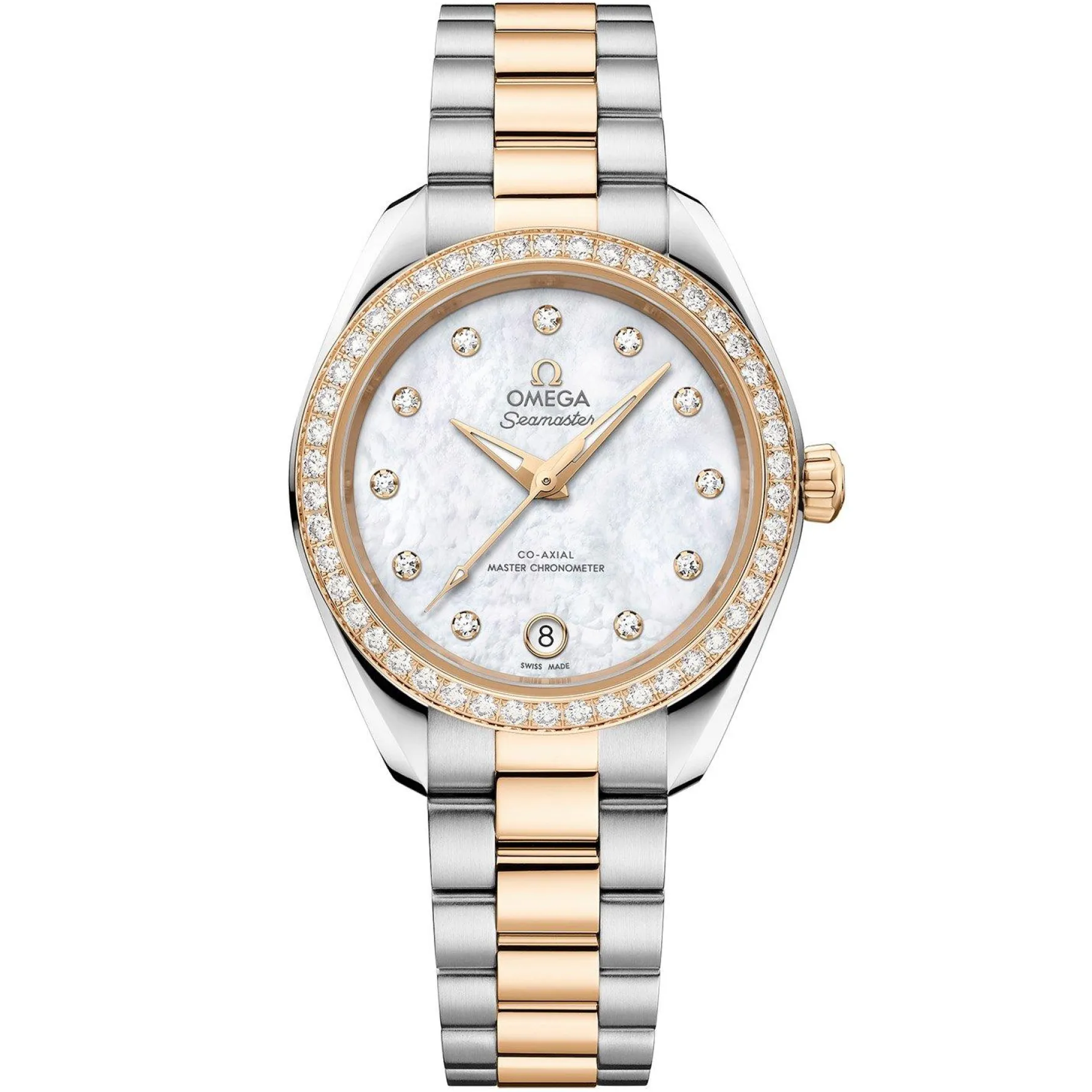 OMEGA Seamaster Aqua Terra 150M 30mm 18K Moonshine Gold Diamond Automatic Watch