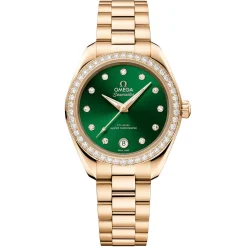 OMEGA Seamaster Aqua Terra 150M 30mm 18K Moonshine Gold Diamond Automatic Watch