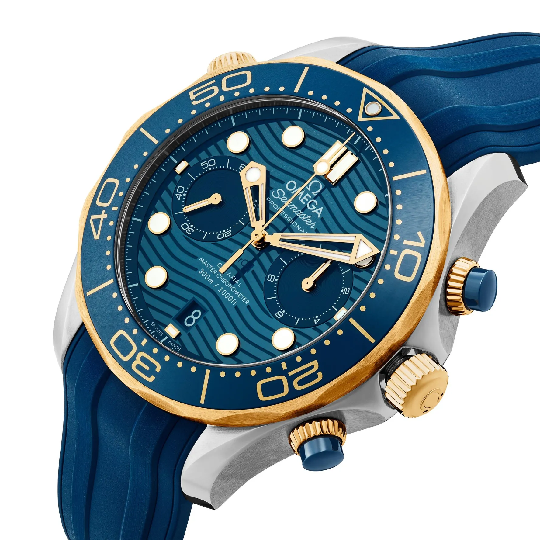 OMEGA Seamaster Diver 300M 44mm 18K Gold Chronograph Automatic Men's Watch