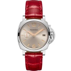 Panerai Luminor Due 38mm Red Leather Strap Automatic Ladies Watch