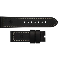 Panerai 24mm Black Leather Watch Strap