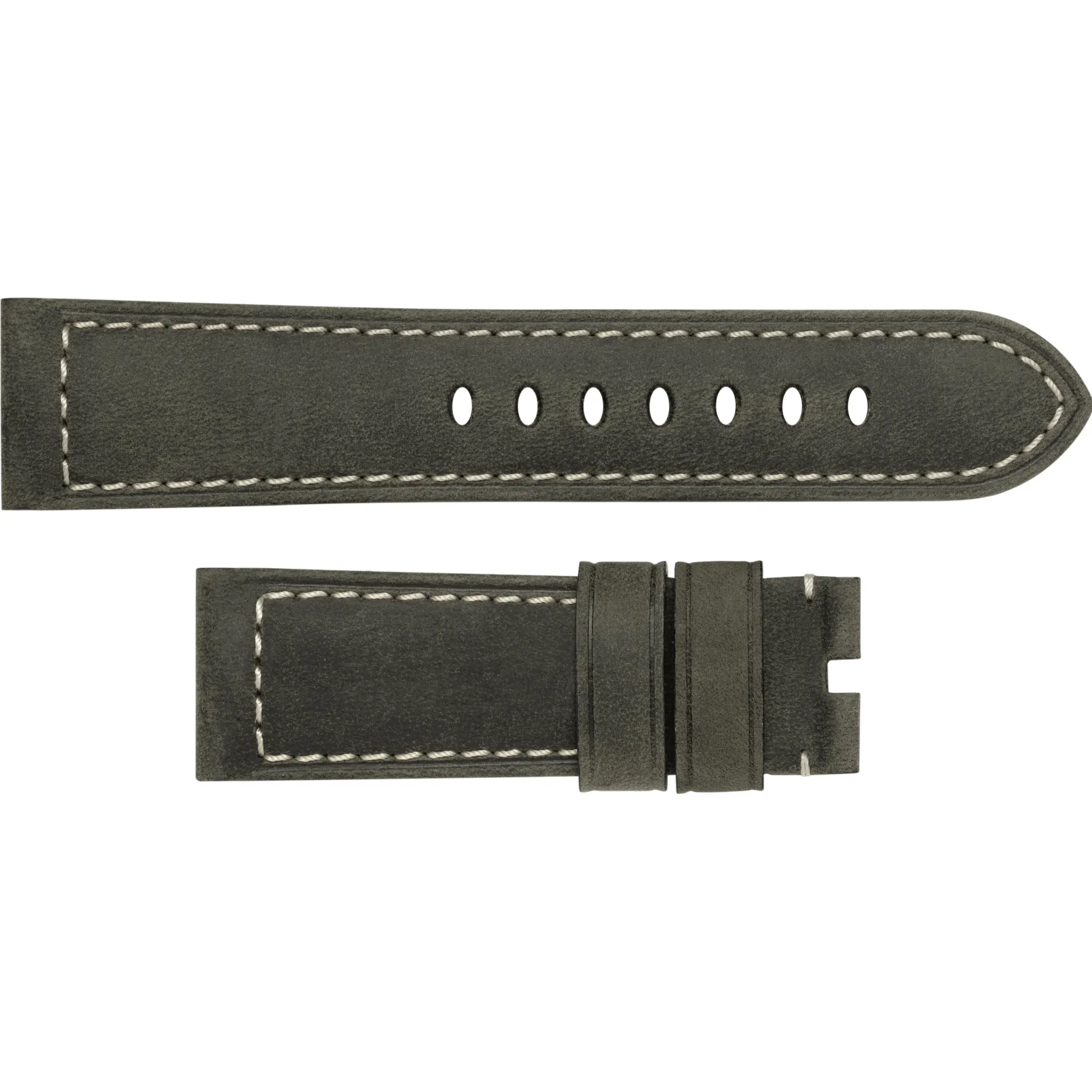 Panerai 24mm Black Leather Watch Strap