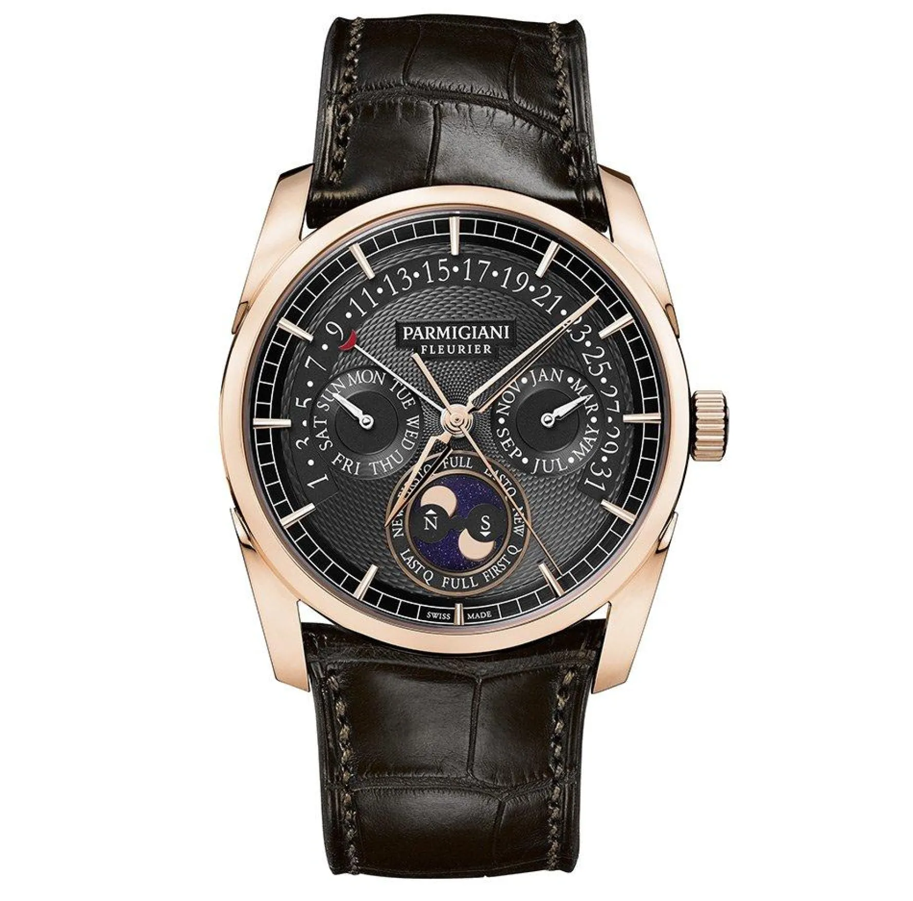 Parmigiani Tonda 18ct Rose Gold Leather Automatic Men’s Watch