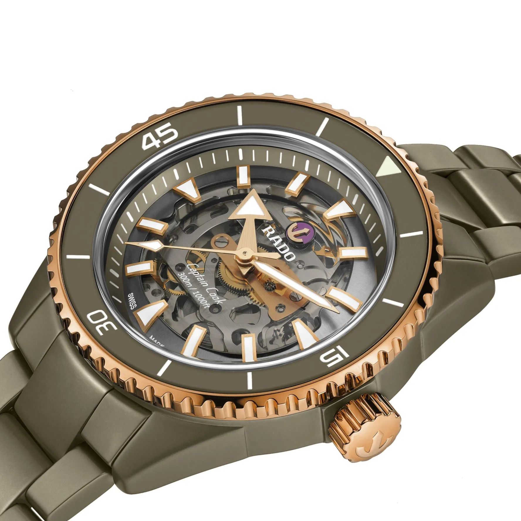 Rado Captain Cook 43mm High-Tech Ceramic Skeleton Automatic Men’s Watch
