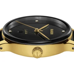 Rado Centrix 30.5mm High-Tech Ceramic and Yellow Gold PVD Diamond Ladies Watch