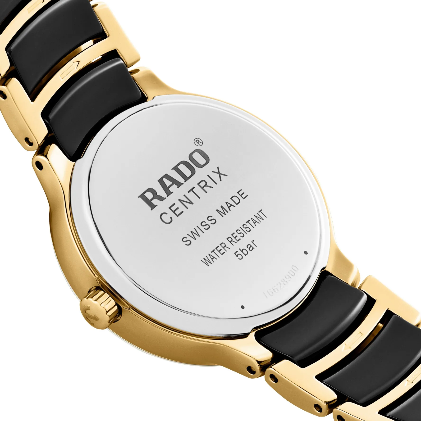 Rado Centrix 30.5mm High-Tech Ceramic and Yellow Gold PVD Diamond Ladies Watch