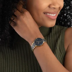 Rado Centrix 30.5mm High-Tech Ceramic and Yellow Gold PVD Diamond Ladies Watch