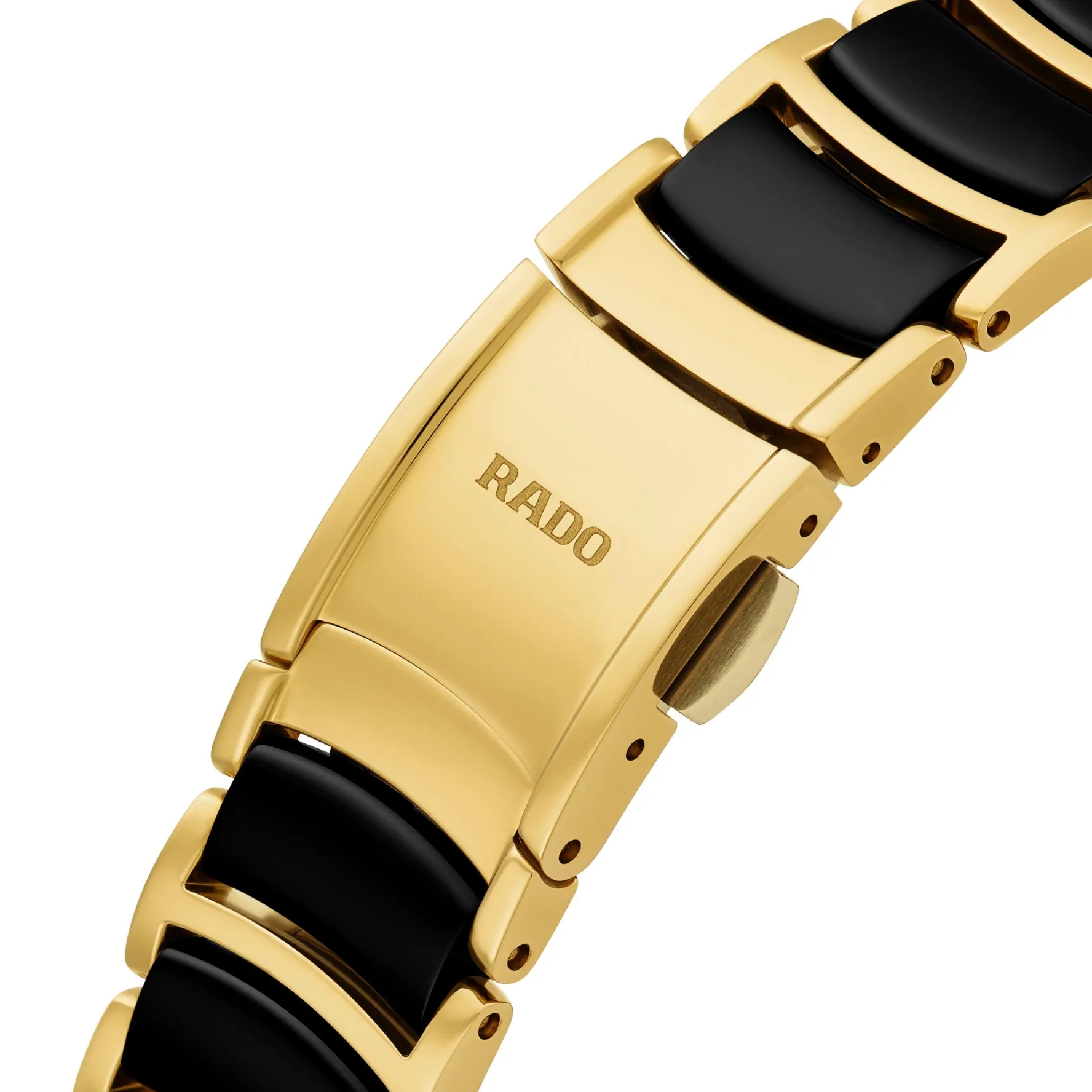 Rado Centrix 30.5mm High-Tech Ceramic and Yellow Gold PVD Diamond Ladies Watch