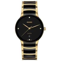 Rado Centrix 39.5mm High-Tech Ceramic and Yellow Gold PVD Diamond Watch