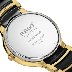 Rado Centrix 39.5mm High-Tech Ceramic and Yellow Gold PVD Diamond Watch