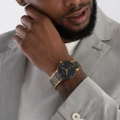 Rado Centrix 39.5mm High-Tech Ceramic and Yellow Gold PVD Diamond Watch