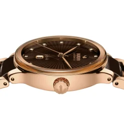 Rado Centrix 30.5mm High-tech Ceramic and Rose Gold PVD Diamond Automatic Ladies Watch