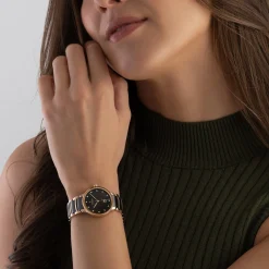 Rado Centrix 30.5mm High-tech Ceramic and Rose Gold PVD Diamond Automatic Ladies Watch