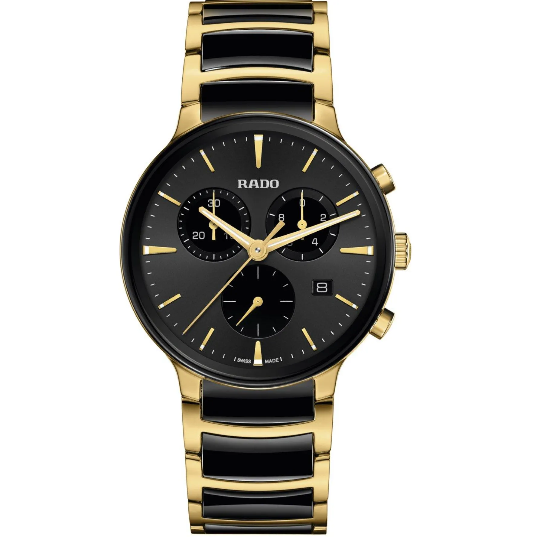 Rado Centrix 41mm Yellow Gold PVD Chronograph Watch