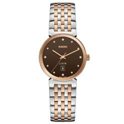 Rado Florence 30mm Stainless Steel and Rose Gold PVD Diamond Ladies Watch