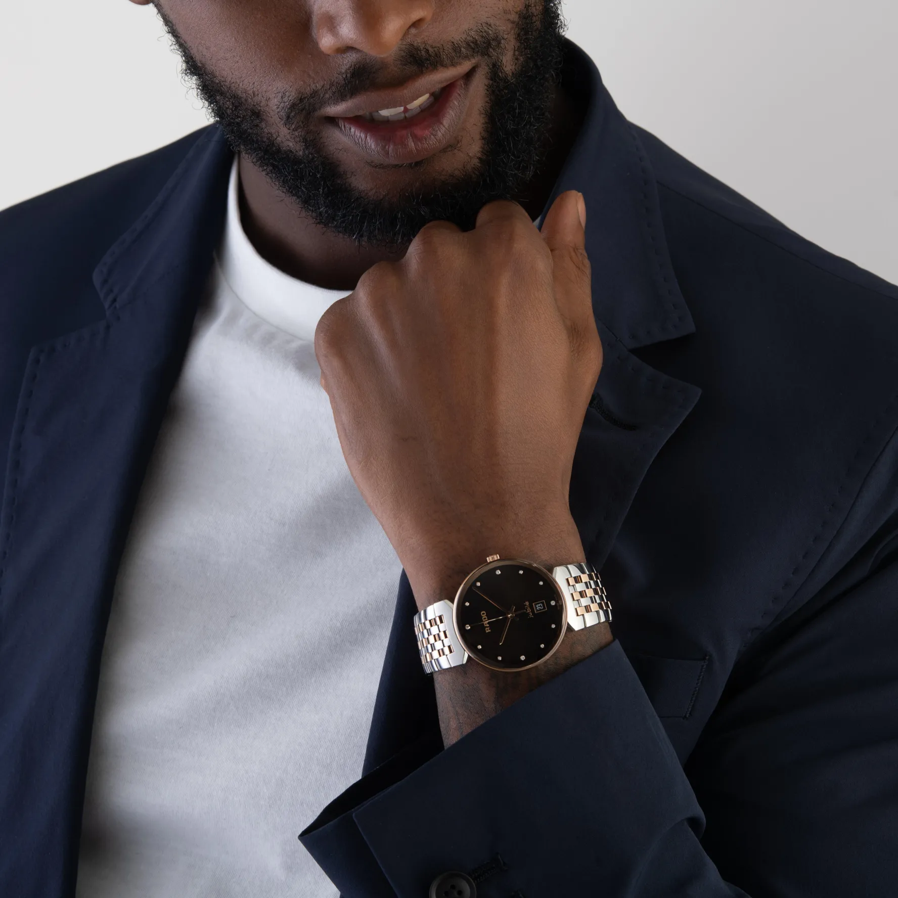 Rado Florence 38mm Stainless Steel and Rose Gold PVD Diamond Men’s Watch